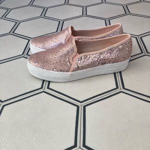 **New* Keds pink sequin double decker slip on size 8.5. No box
